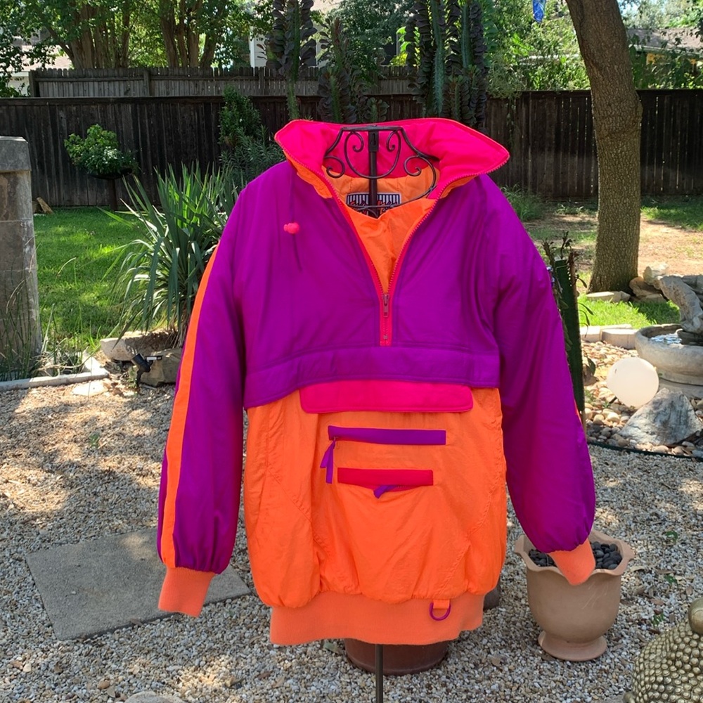 80s neon parachute like jacket